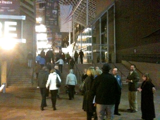 Patrons depart