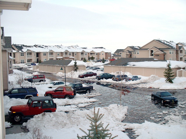 Parking lot lake