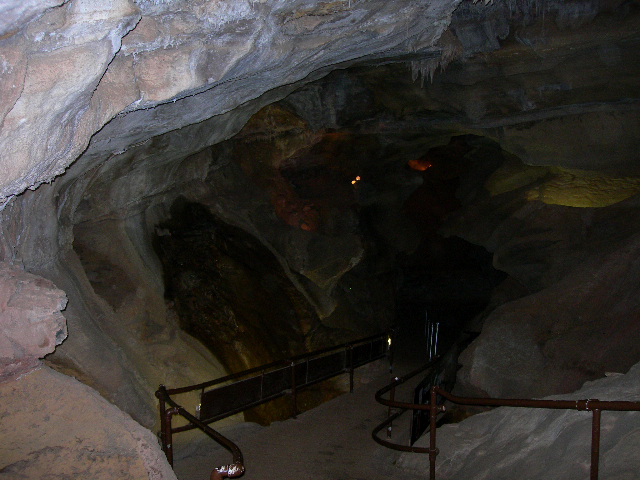 Descending into the cave